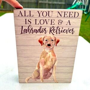 New All You Need Is Love & A Golden Retriever Free standing Canvas